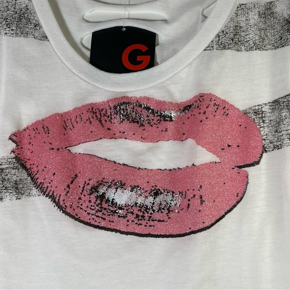 NWT Guess Womens Small S White Tank Shredded Cut Out 80s Retro Slashed Ripped - Picture 14 of 16